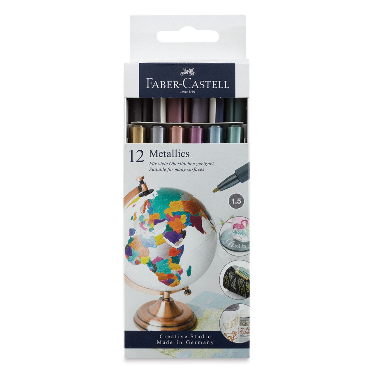 Faber-Castell Metallic Markers - Set of 12, 1.5 mm
